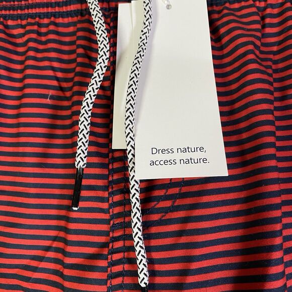 MAAMGIC Men’s Large Swim Trunks Shorts Red Striped 7" Inseam  Mesh Lining  NWT - Picture 3 of 13